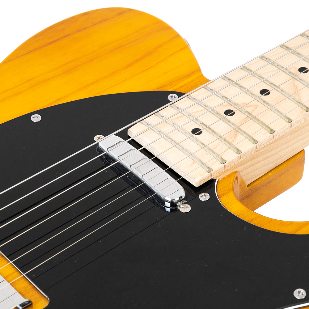 glarry-gtl-maple-fingerboard-electric-guitar-bag-strap-plectrum-connecting-wire-spanner-tool-transparent-yellow