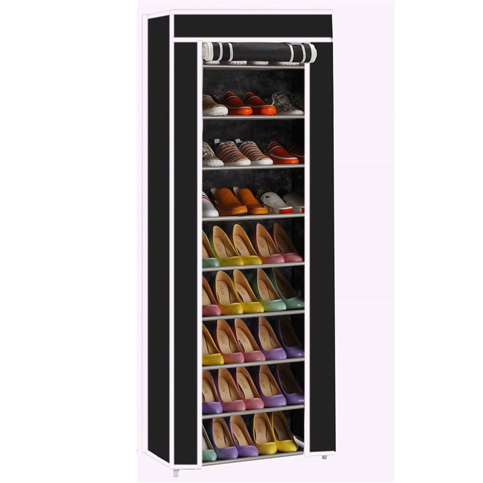 room-saving-10-layers-9-lattices-non-woven-fabric-shoe-rack-black