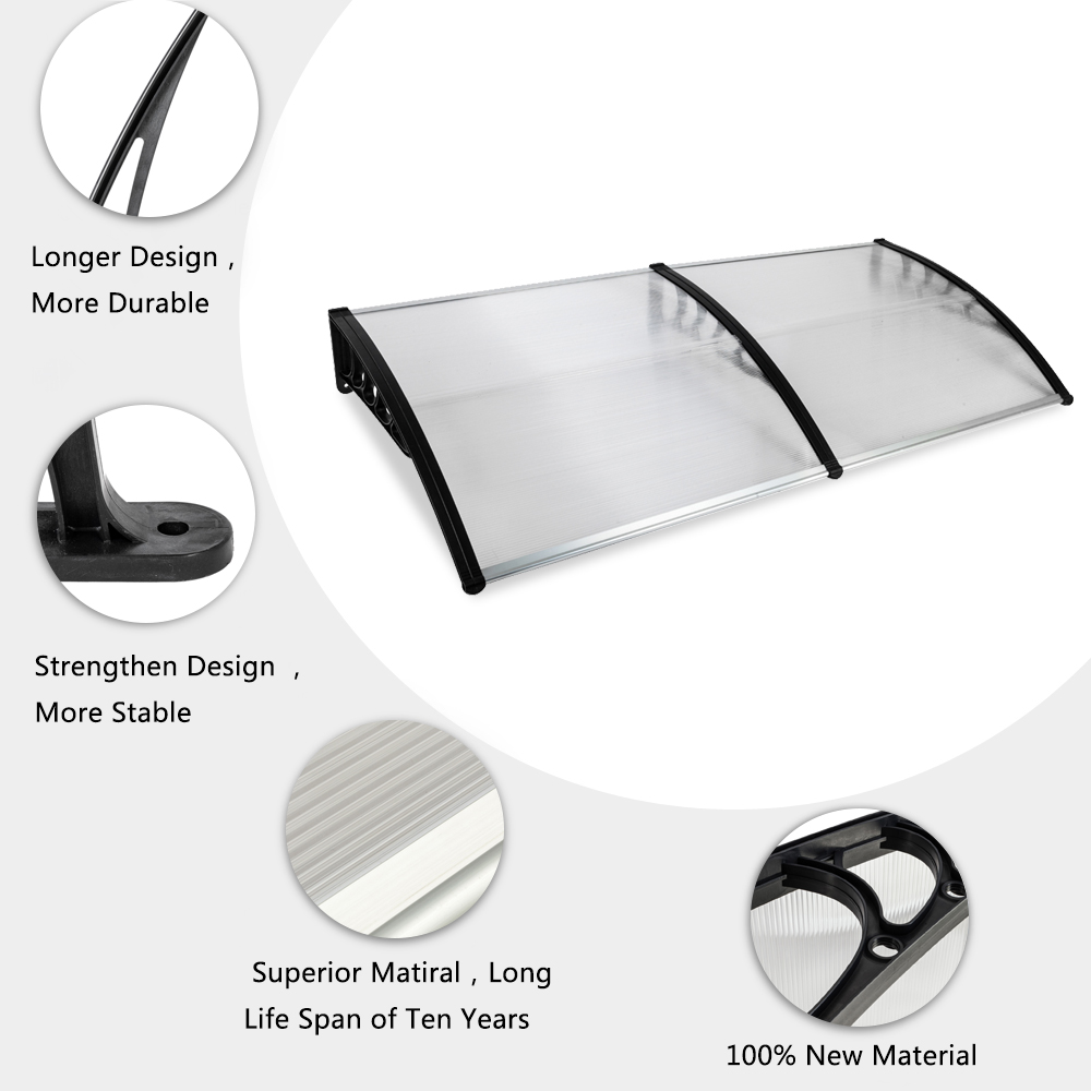 ht-190-x-100-household-application-door-window-rain-cover-eaves-canopy-silver-gray-bracket