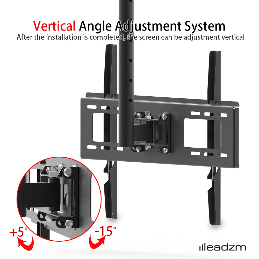 leadzm-tmc-7006-ceiling-mount-tv-wall-bracket-roof-rack-pole-retractable-for-32-70-flat-screen