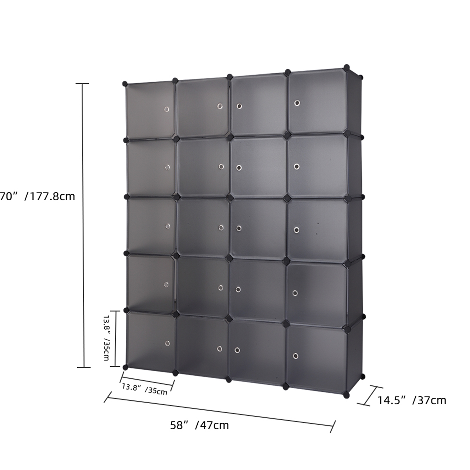 20-cube-organizer-stackable-plastic-cube-storage-shelves-design-multifunctional-modular-closet-cabinet-with-hanging-rod-gray